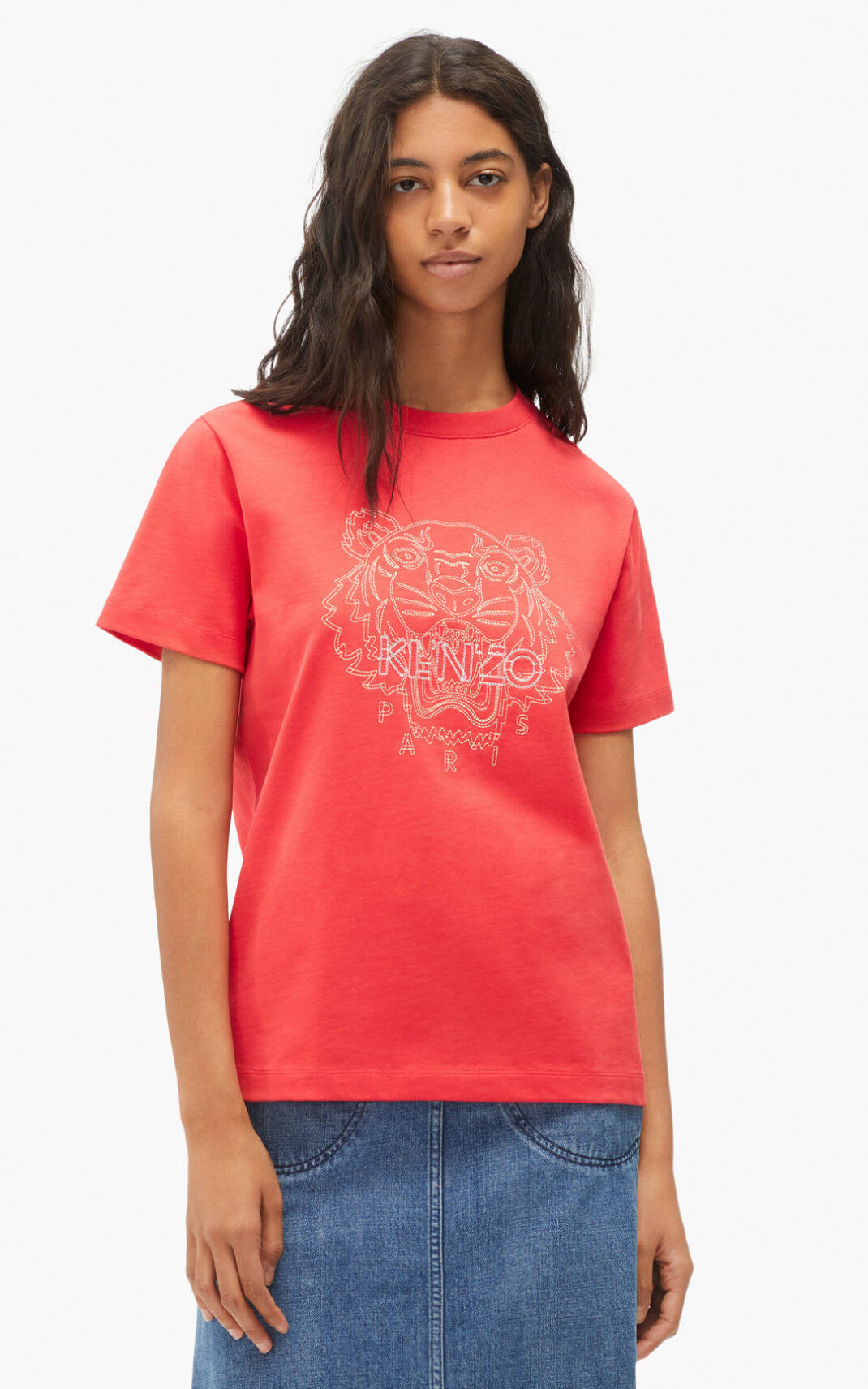 Camisetas Kenzo Loose Tiger Mujer Rojas KXI160437